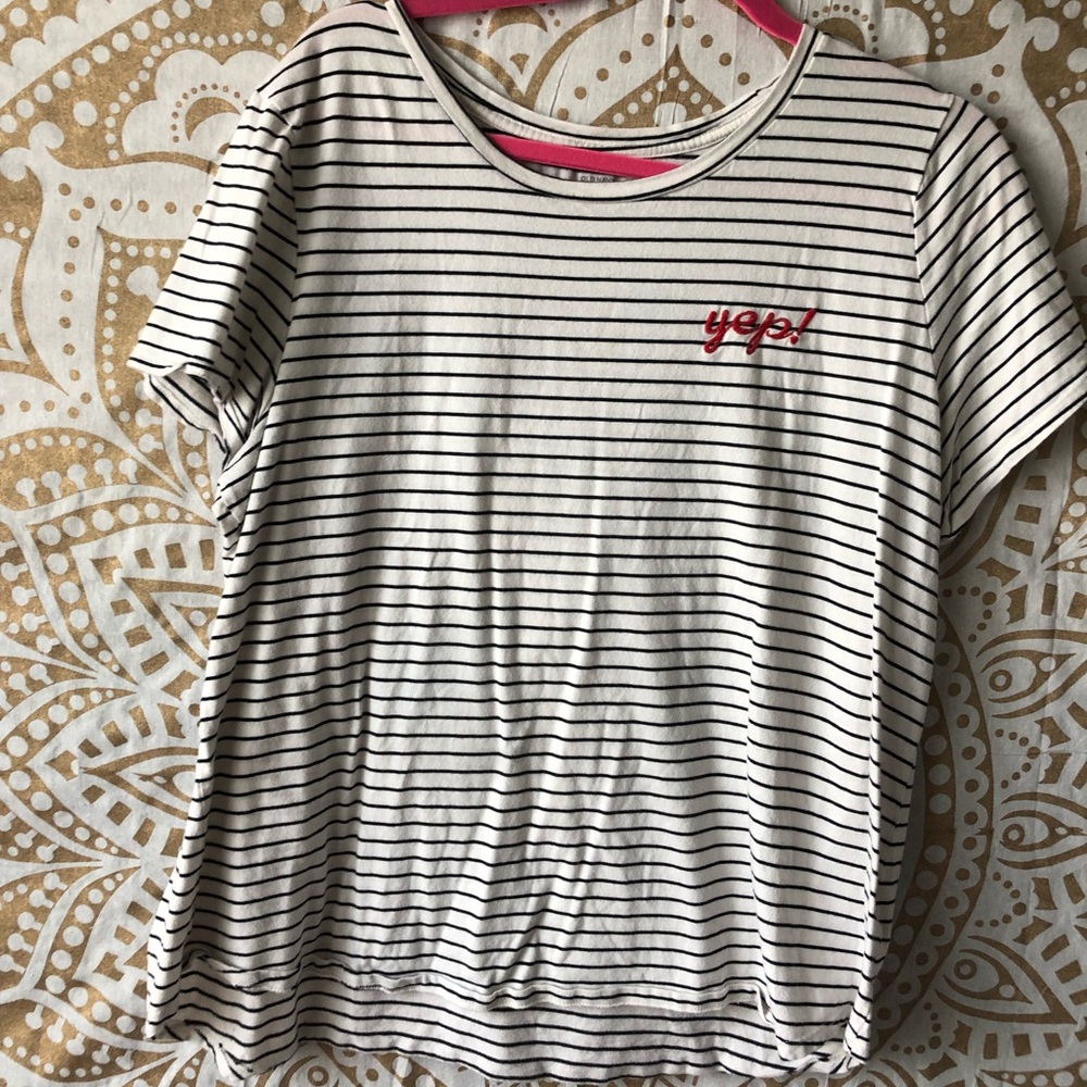 Old Navy “yep!” striped t-shirt